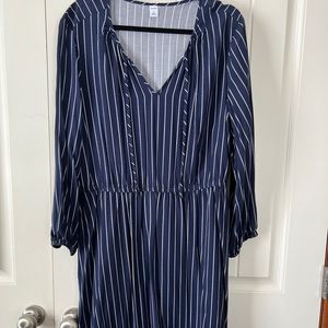 Old Navy Blue Striped XL Dress